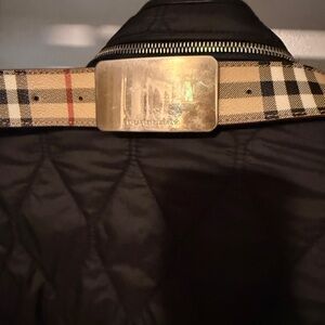 Burberry Check Belt with Gold-Tone Buckle